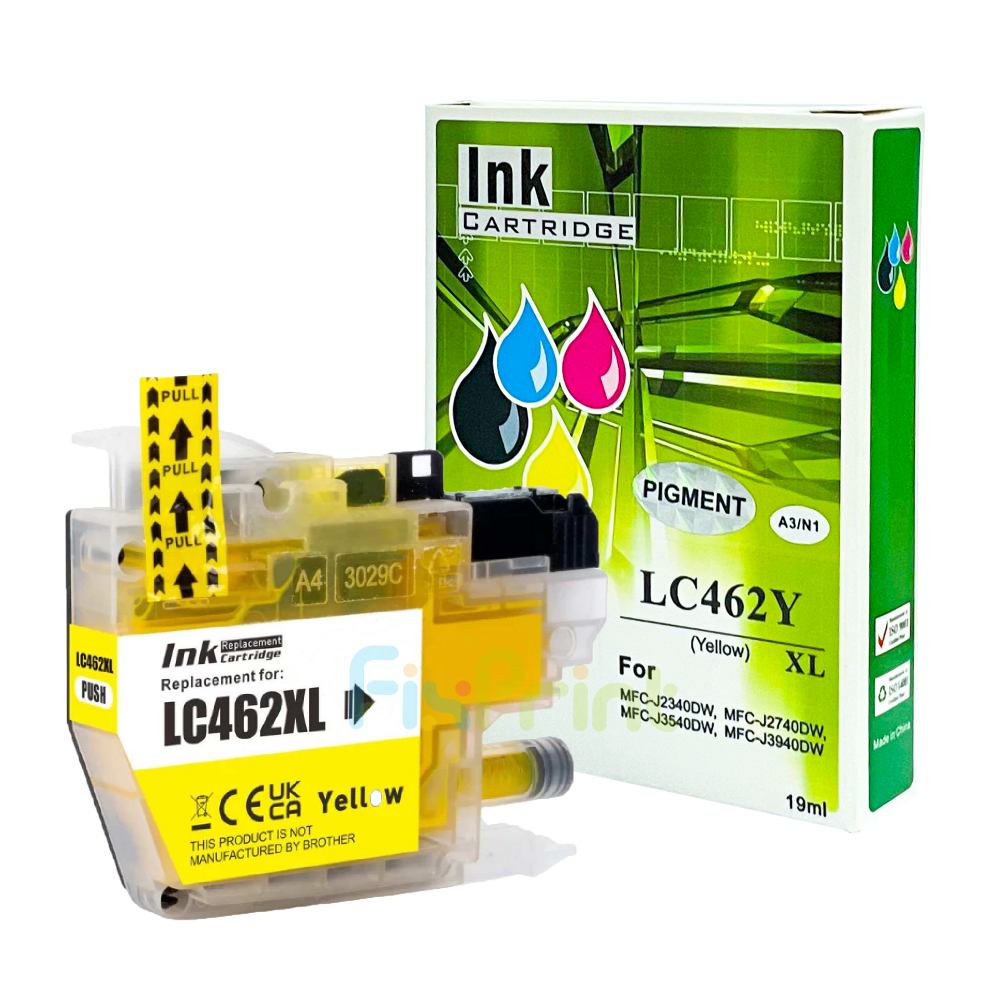 Cartridge Xantri Bro LC462XL LC-462XLY LC 462 XL Yellow Chip, Printer Bro MFC-J2340DW MFC-J2740DW MFC-J3540DW MFC-J3940DW