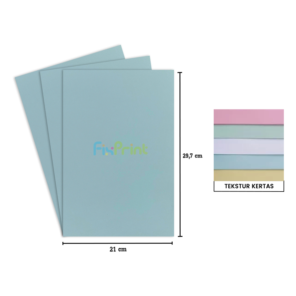 Kertas Brief Card A4 160gr isi 50Lmbr Biru Muda, Kertas Manila BC (Brief Card) A4 210mm x 297mm For Inkjet Laserjet isi 50Lmbr Paper Brief Light Blue