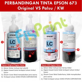 Tinta Refill Epson Original Ori 673 t6732 Cyan 70ml, Tinta Refill Printer Epson L800 L805 L810 L850 L1800