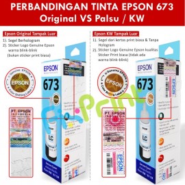 Tinta Refill Epson Original 673 t6735 Light Cyan 70ml, Tinta Refill Printer Epson L800 L805 L810 L850 L1800